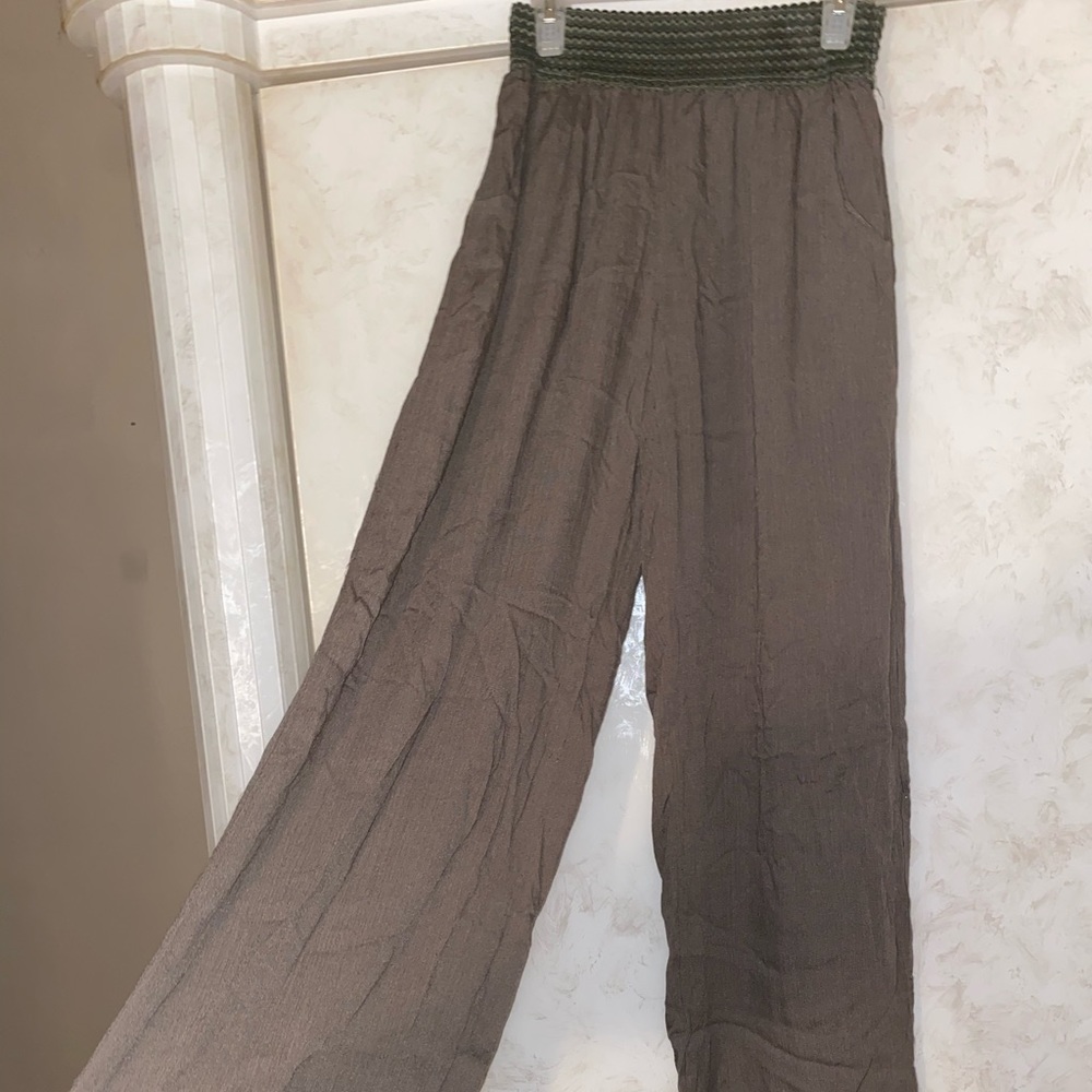 Olive green boho pants